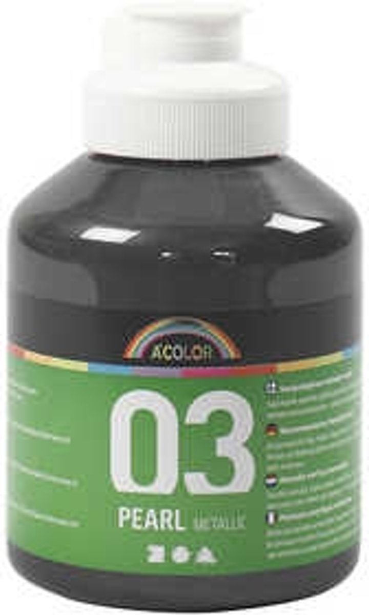 A-Color acrylverf, zwart, 03- metallic, 500ml [HOB-32204]